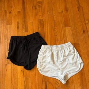 SHEIN Black and Light Gray Athletic Shorts